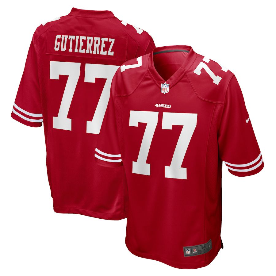 Men San Francisco 49ers #77 Alfredo Gutierrez Nike Scarlet Game NFL Jersey